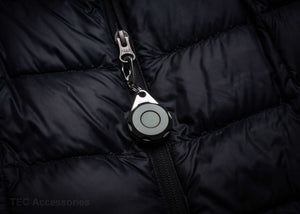 Micro-Vault attached to jacket zipper