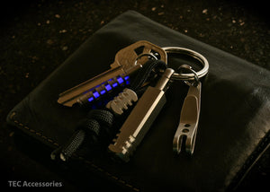 Tec Accessories Pixel Titanium LED Keychain Flashlight, Warm Light