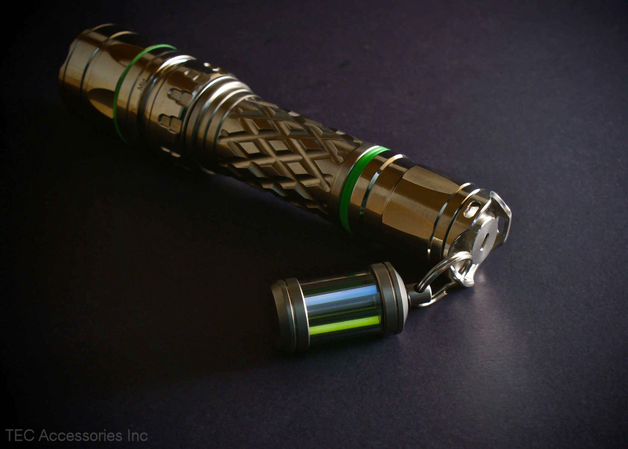 Isotope Reactor Tritium Fob attached to Flashlight