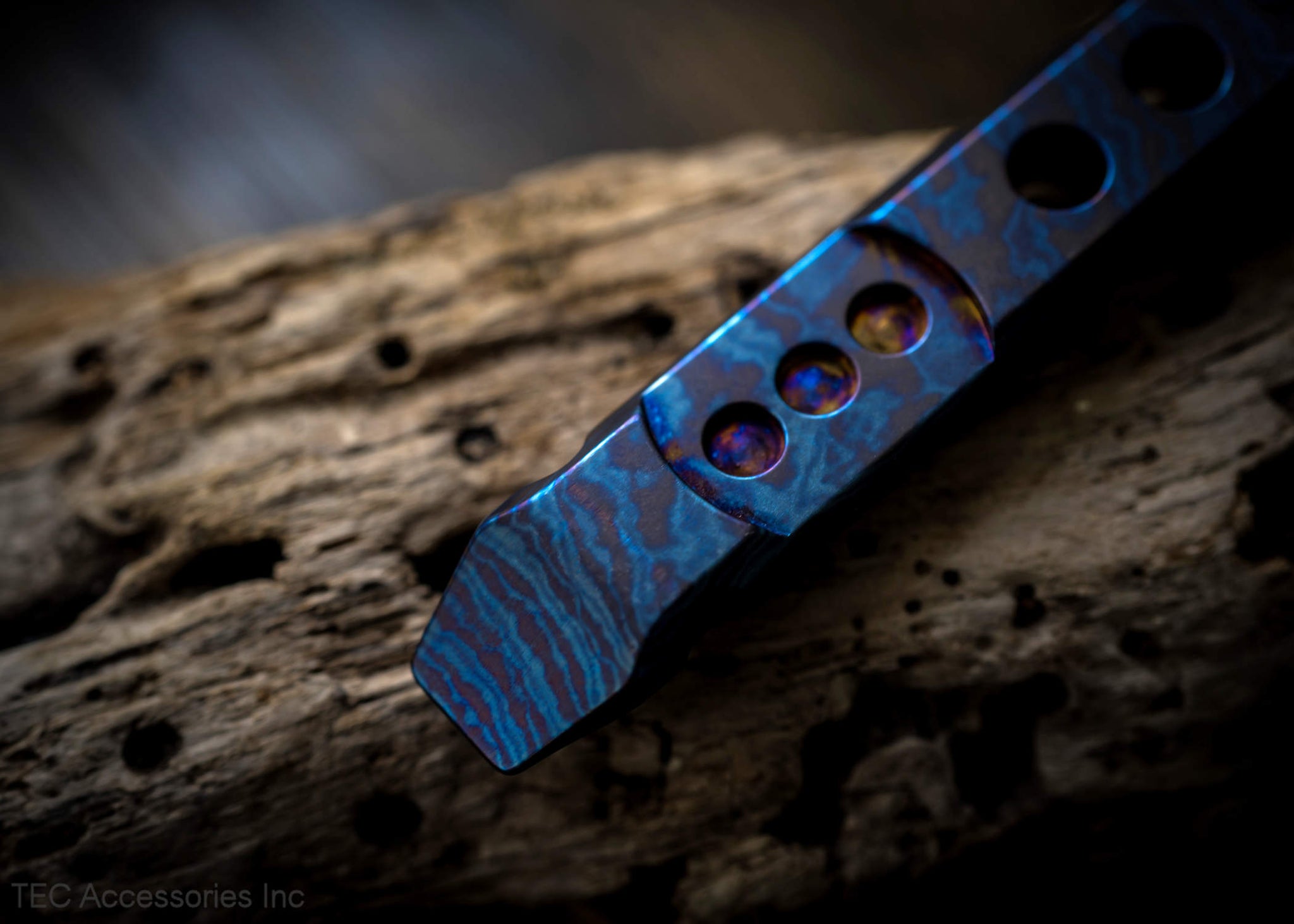 Ti-Pry Timascus Edition on rock